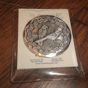 Wendell August pewter Christmas ornament Winter Cardinals